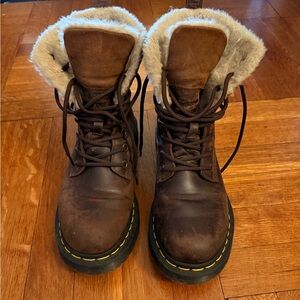 Dr martens fur lined laced boots